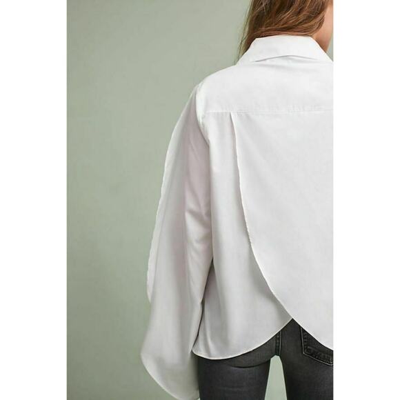 New Anthropologie x Harshman Luma Buttondown Shirt Sz Small White Tulip Sleeve - Picture 4 of 4
